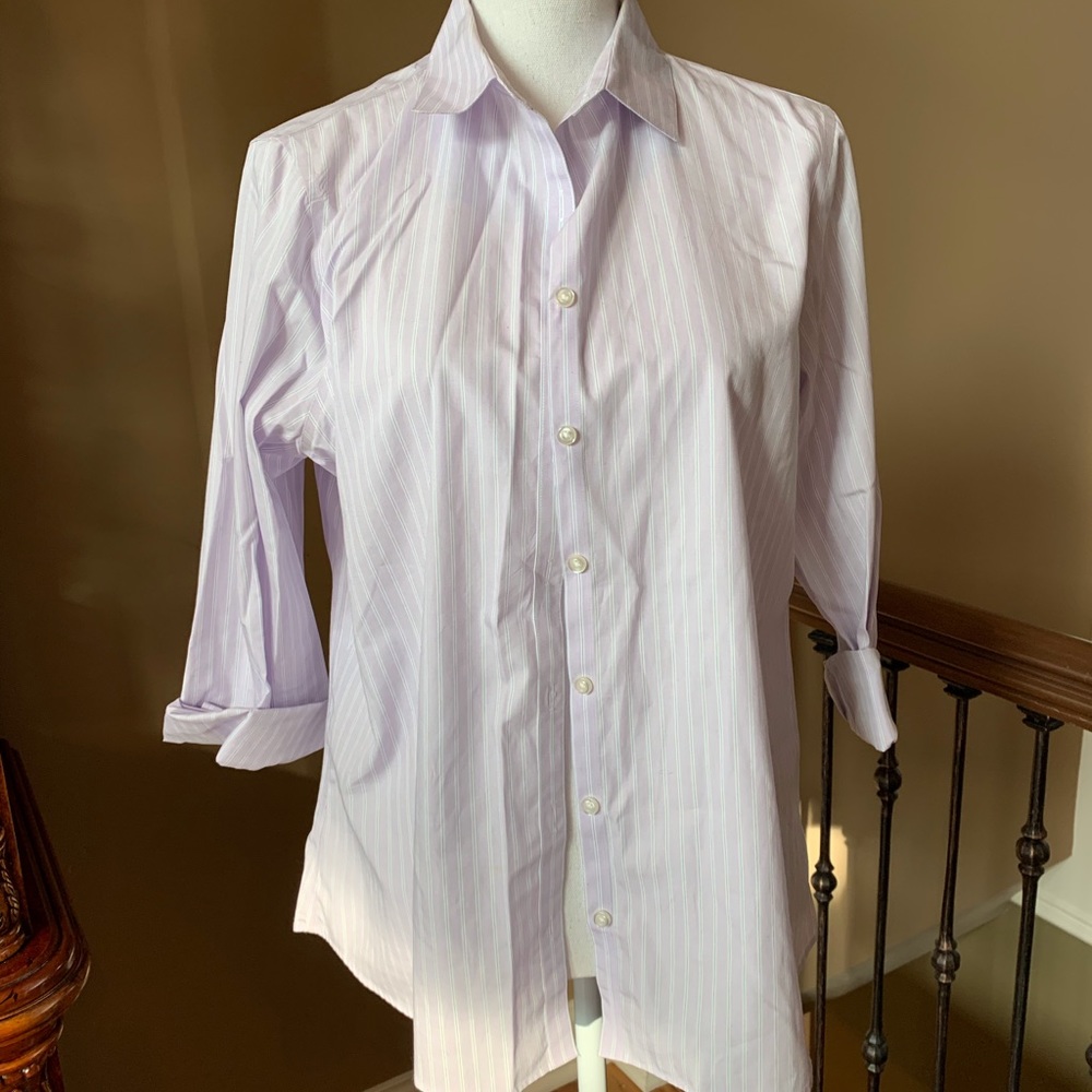 Lands End Long Sleeve Button Down Shirt Size 12